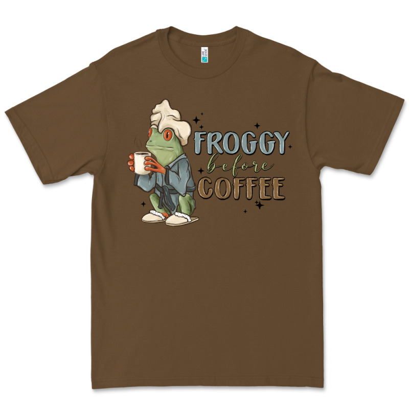 Froggy Before Coffee Premium Tee by MaliasSmallBusiness | Teevron