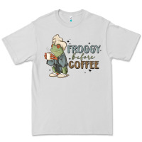 Dove Grey froggy before coffee Premium Tee - MaliasSmallBusiness