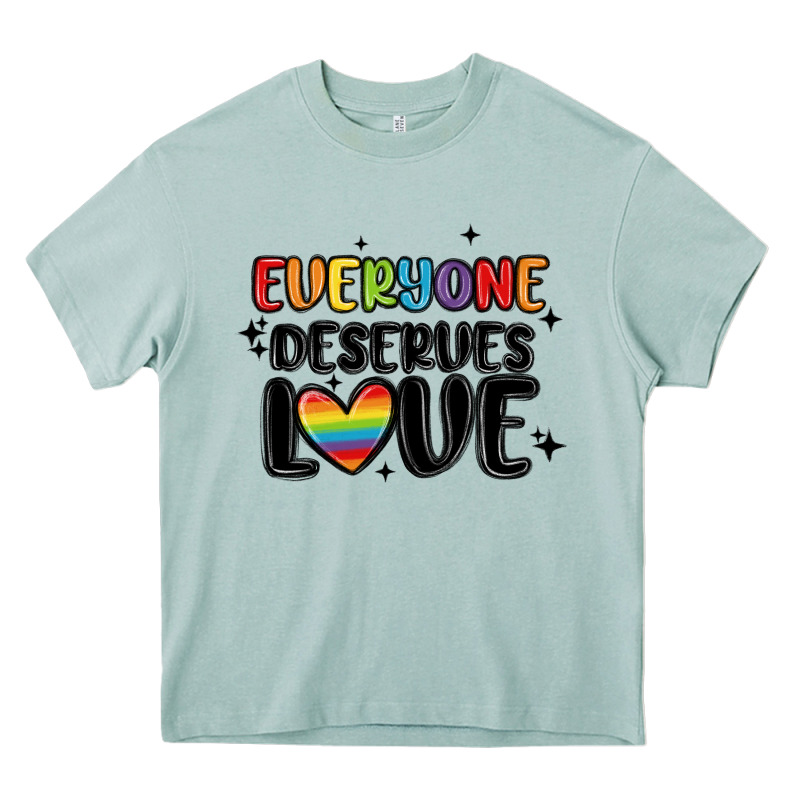 Everyone Deserves Love Heavy Core Tee by MaliasSmallBusiness | Teevron