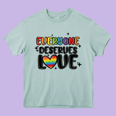 Everyone Deserves Love Heavy Core Tee Designed By Maliassmallbusiness