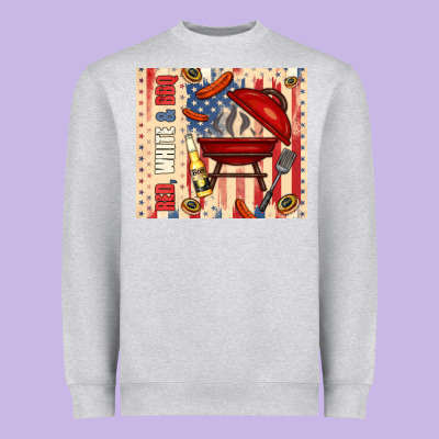 Red White And Bbq Usa Flag Heavyweight Sweatshirt Designed By Tumblerdesignbyshophia