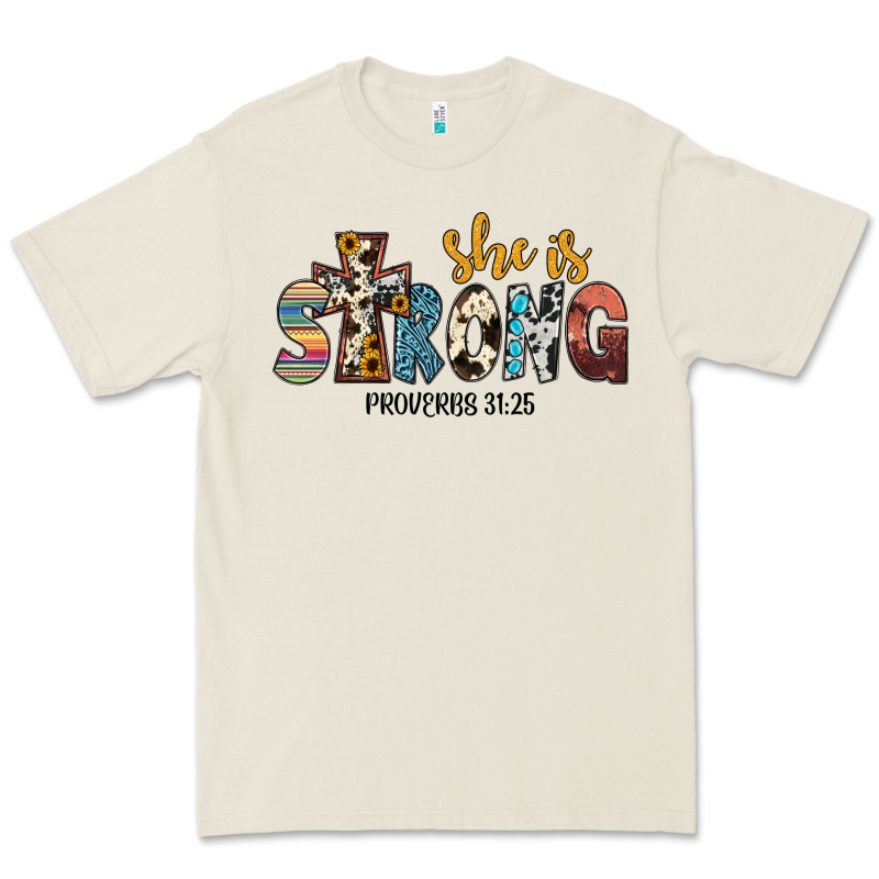 She İs Strong Proverbs 31 25 Premium Tee by JahusDesignShop | Teevron
