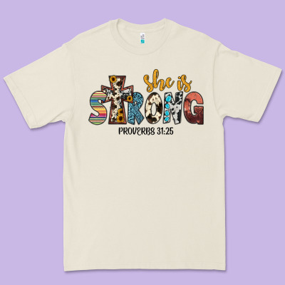 She İs Strong Proverbs 31 25 Premium Tee Designed By Jahusdesignshop