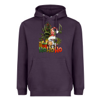 Plum Ho Ho Ho Christmas Gnome Heavyweight Hoodie - BundleAndBundleShop