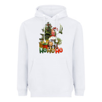 White Ho Ho Ho Christmas Gnome Heavyweight Hoodie - BundleAndBundleShop