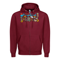 Burgundy occupational therapy Zipper Hoodie - OliviaCreatesArt