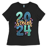 Black senior 2024 Ladies Tee - MaliasSmallBusiness