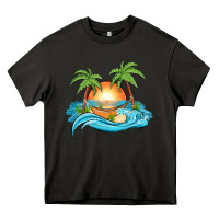 Asphalt sunset beach scene Heavy Core Tee - MaliasSmallBusiness