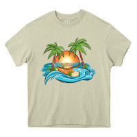 Mossy sunset beach scene Heavy Core Tee - MaliasSmallBusiness