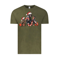 Vintage Olive christmas chimpanzee and gorilla Vintage Tee - LillyAllenDesigns