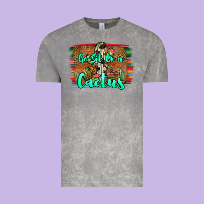 Go Sit On A Cactus Vintage Tee Designed By Jahusdesignshop