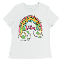 White lucky vibes Ladies Tee - MaliasSmallBusiness