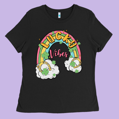 Lucky Vibes Ladies Tee Designed By Maliassmallbusiness