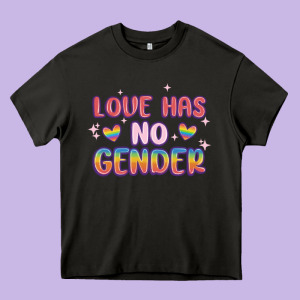 Love No Gender Heavy Core Tee Designed By Maliassmallbusiness