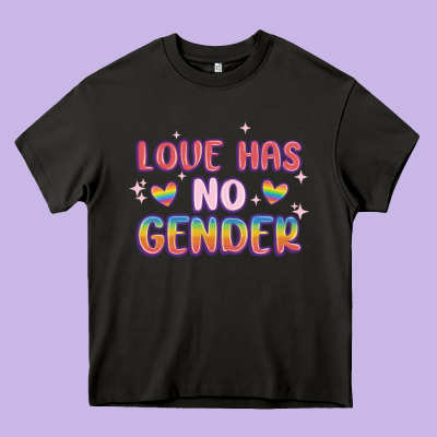 Love No Gender Heavy Core Tee Designed By Maliassmallbusiness