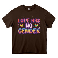 Chocolate Brown love no gender Heavy Core Tee - MaliasSmallBusiness