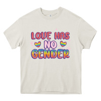 Cream love no gender Heavy Core Tee - MaliasSmallBusiness
