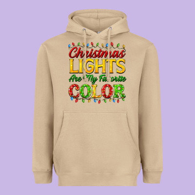 Christmas Lights Are My Favorite Color Heavyweight Hoodie Designed By Fadigitalartstudio
