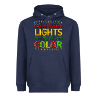 Navy christmas lights are my favorite color Heavyweight Hoodie - FaDigitalArtStudio