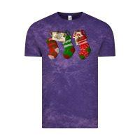 Cloud Purple Christmas Socks With Santa Letter Vintage Tee - LillyAllenDesigns