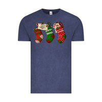 Vintage Denim Christmas Socks With Santa Letter Vintage Tee - LillyAllenDesigns