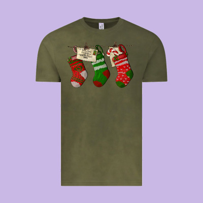 Christmas Socks With Santa Letter Vintage Tee Designed By Lillyallendesigns