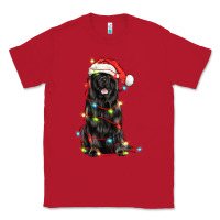 Red christmas newfoundland dog Classic Tee - LillyAllenDesigns