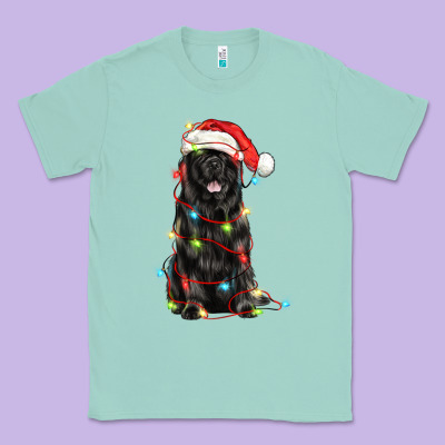 Christmas Newfoundland Dog Classic Tee Designed By Lillyallendesigns