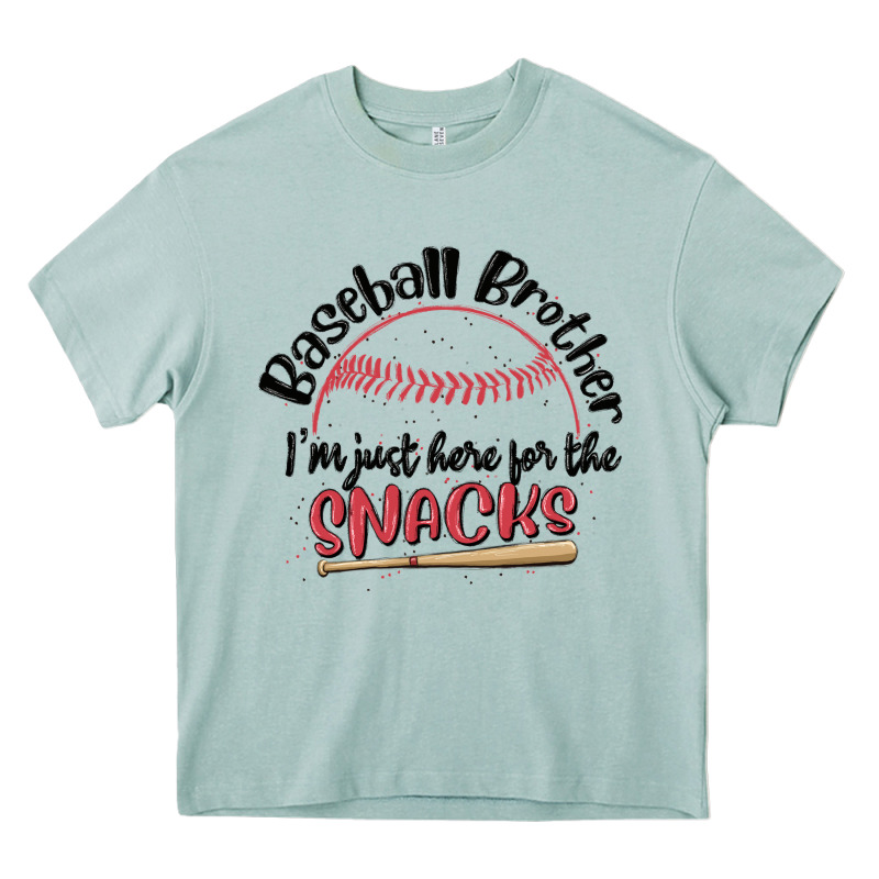 Baseball Brother I'm Just Here For The Snacks Heavy Core Tee by MaliasSmallBusiness | Teevron