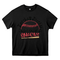 Black baseball brother i'm just here for the snacks Heavy Core Tee - MaliasSmallBusiness