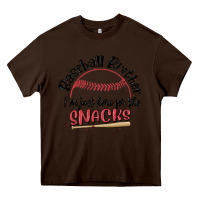 Chocolate Brown baseball brother i'm just here for the snacks Heavy Core Tee - MaliasSmallBusiness
