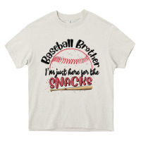 Cream baseball brother i'm just here for the snacks Heavy Core Tee - MaliasSmallBusiness