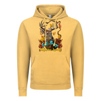 Vintage Mustard Fall Breeze And Autumn Leaves Deer Vintage Hoodie - LillyAllenDesigns