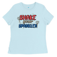 Baby Blue 4th of july america shake your sparkler Ladies Tee - MaliasSmallBusiness
