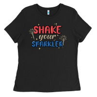Black 4th of july america shake your sparkler Ladies Tee - MaliasSmallBusiness