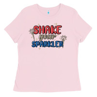 Bubblegum Pink 4th of july america shake your sparkler Ladies Tee - MaliasSmallBusiness