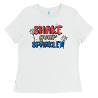 White 4th of july america shake your sparkler Ladies Tee - MaliasSmallBusiness