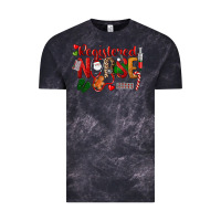 Cloud Black Registered Nurse Christmas Vintage Tee - LillyAllenDesigns