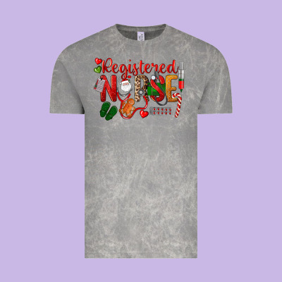 Registered Nurse Christmas Vintage Tee Designed By Lillyallendesigns