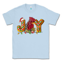 Dusty Blue Joy Rooster Classic Tee - LillyAllenDesigns