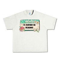 Pistachio hello id rather be reading Urban Heavy Tee - Artiststas