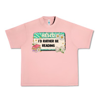 Salmon hello id rather be reading Urban Heavy Tee - Artiststas