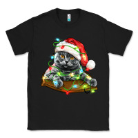 Black christmas scottish fold cat Classic Tee - LillyAllenDesigns