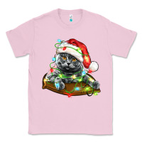 Bubblegum Pink christmas scottish fold cat Classic Tee - LillyAllenDesigns