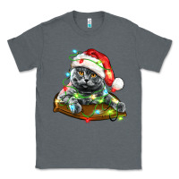 Charcoal Heather christmas scottish fold cat Classic Tee - LillyAllenDesigns