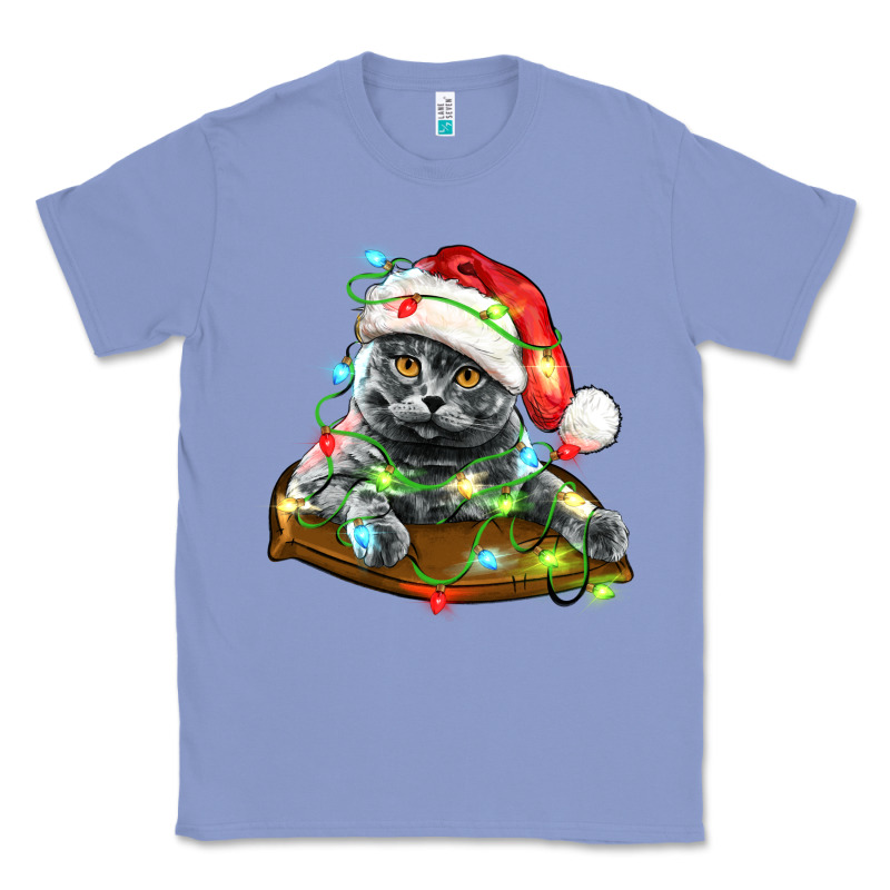 Christmas Scottish Fold Cat Classic Tee by LillyAllenDesigns | Teevron