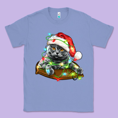 Christmas Scottish Fold Cat Classic Tee Designed By Lillyallendesigns