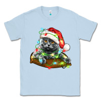 Dusty Blue christmas scottish fold cat Classic Tee - LillyAllenDesigns