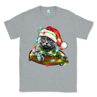 Heather Grey christmas scottish fold cat Classic Tee - LillyAllenDesigns