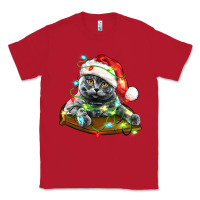 Red christmas scottish fold cat Classic Tee - LillyAllenDesigns
